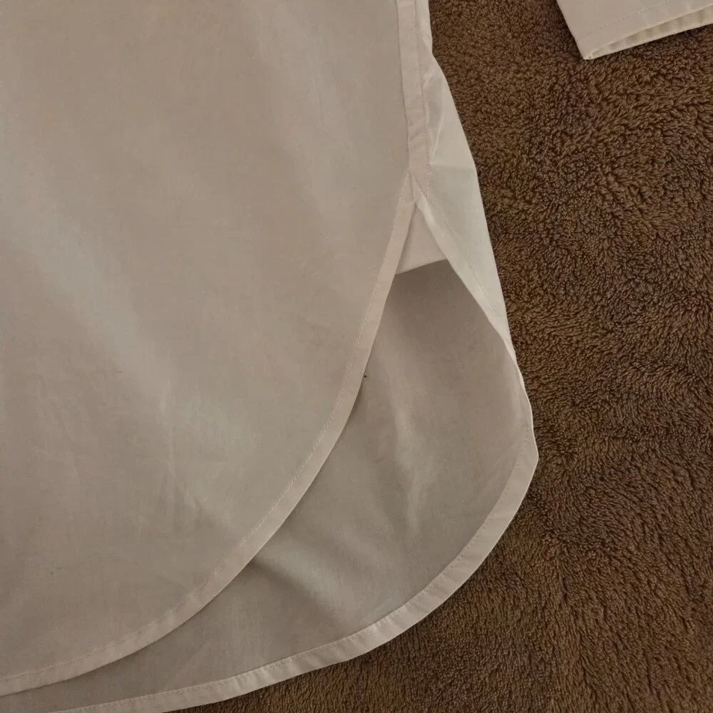 NWT J Crew Relaxed Fit Crisp Organic Cotton Poplin Button Up Shirt Size 22 White - Picture 5 of 11